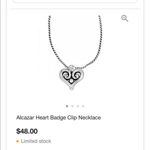 Brighton alcazar heart badge clip necklace